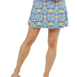 IBKUL Nora Print Swing Skort - Hot Pink Multi