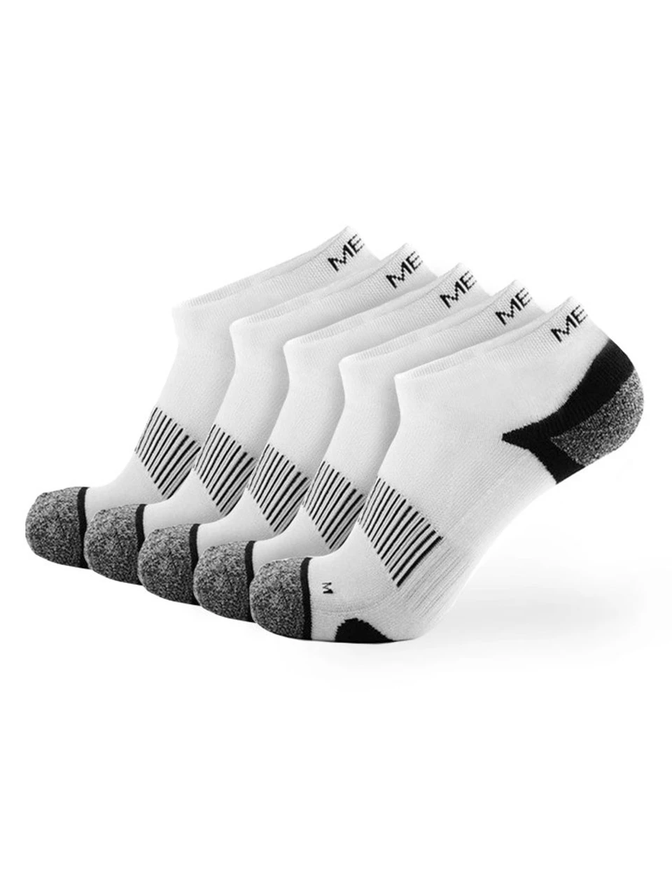 Meikan Socks Meikan 5 Pack Low Cut Performance Sports Socks - White/Black 3 Meikan Socks Meikan 5 Pack Low Cut Performance Sports Socks - White/Black
