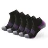 Meikan Socks Meikan 5 Pack Women's Quarter Cut Performance Sports Socks - Black/Purple -Deals Clearance Store sock meikan20mkymx180320ldy20black 1 94671.1667490142