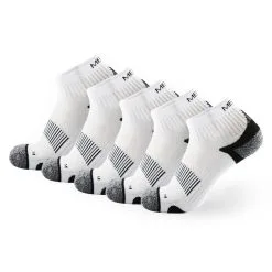 Meikan Socks Meikan 5 Pack Women's Quarter Cut Performance Sports Socks - White/Black