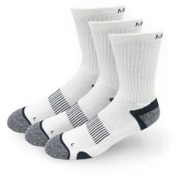 Meikan Socks Meikan 3 Pack Crew Cut Performance Sports Socks - White/Black